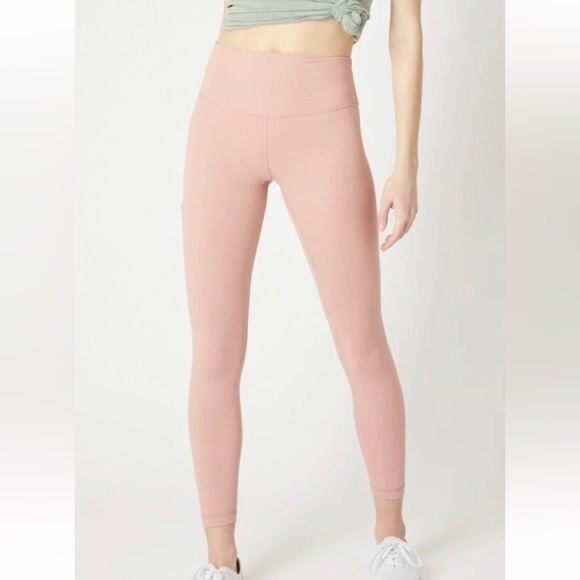 Love Tree Buttery Soft Leggings Wide Waistband Comfort Stretch Size L Dusty Pink - Picture 1 of 9